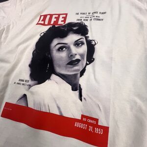 LIFE Magazine Donna Reed Retro Print White Cotton T Shirt Size MED Rare